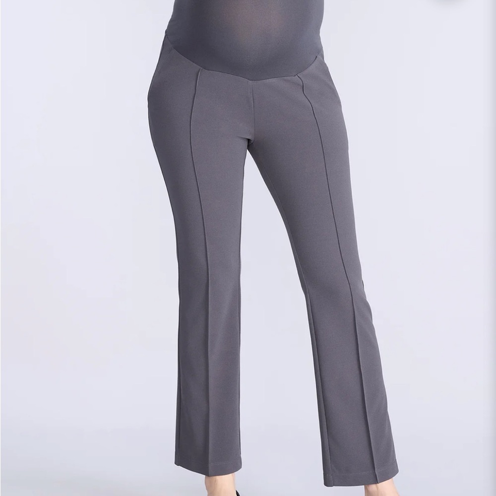 Gray Women's motherhood Maternity Pants Secret Fit Belly® Modern Work Pant